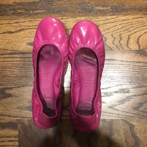 Pink patent Tory Burch Eddie flats